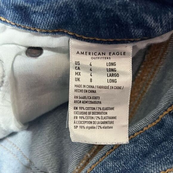 5/$25 American Eagle Slim Straight High Rise Ripped Jeans - Picture 5 of 5